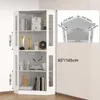 VOWNER Eckdisplay-Schrank mit Glastüren, Beleuchtete Produktbild-Vorschau 2