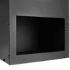 A black metal fireplace insert or fire pit is shown from a side angle. Produktbild-Vorschau