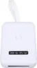 A white handheld device with a digital display and a strap. Náhled obrázku produktu