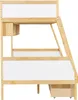 Side view of a wooden bunk bed with white panels and a built-in desk and drawer. Anteprima dell’immagine prodotto