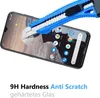 A smartphone screen protector is being tested for scratch resistance with a utility knife. Produktbild-Vorschau