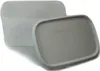A gray Tupperware storage container with its lid slightly ajar, set against a white background. Produktbild-Vorschau