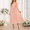 Damen Midi Kleid mit 3-4 Ärmeln, Spitze und Chiffon, Produktbild-Vorschau 2