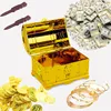 Piraten Schatztruhe mit Schloss und 2 Schlüsseln – goldene Produktbild-Vorschau 5