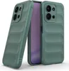 Two green phone cases are shown, one in the foreground and one in the background, with a phone screen visible between them. Produktbild-Vorschau