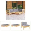 The Living Store 6-tlg. Garten-Lounge-Set mit Grauen Kissen Produktbild-Vorschau 1