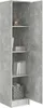 A tall, narrow cabinet with its doors open, revealing shelves with some items on them. Podgląd zdjęcia produktu