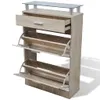 vidaXL Schuhschrank mit Schubfach & oberes Glasregal Holz Produktbild-Vorschau 6
