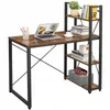 A desk with a laptop, books, and headphones on a white background. Produktbild-Vorschau