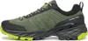 Rush Trail GTX Wmn Fast Hiking Schuhe von Scarpa in Olivgrün mit schwarzem Obermaterial und gelben Akzenten. Produktbild-Vorschau