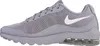A side view of a gray Nike sneaker with a white Nike swoosh logo. Produktbild-Vorschau