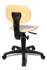 A rear view of an office chair with a wooden seat and backrest. Anteprima dell’immagine prodotto