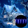 MONZANA® Eiszapfen Lichterkette Außen 80 LED Blau 13M Produktbild-Vorschau 1