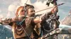 Two characters from the game Horizon: Zero Dawn aiming bows. Produktbild-Vorschau