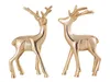 Deko Figur Hirsch 2er Set Tischdekoration Tierfigur silber Produktbild-Vorschau 1