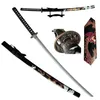 Katana decorativa in bambù, nera, con incisione del drago, Anteprima dell’immagine prodotto 1