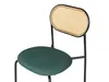 A close-up of a chair with a green seat and a cane back. Náhled obrázku produktu