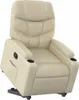 vidaXL Fauteuil relax avec releveur Crème Similicuir Voir les images du produit 3