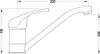 A technical drawing of a kitchen faucet with dimensions indicated. Anteprima dell’immagine prodotto