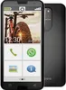 A smartphone with a mountain bike wallpaper and app icons displayed on the screen, shown from the front and back. Produktbild-Vorschau