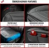 A collage of four images showcasing features of car seat covers. Produktbild-Vorschau