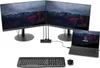 A dual monitor setup connected to a laptop, with a keyboard and mouse. Náhled obrázku produktu