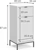 A diagram of a white cabinet with dimensions indicated by arrows and text. Náhled obrázku produktu
