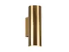 A brass-colored cylindrical wall light is shown against a white background. Produktbild-Vorschau