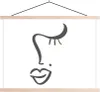 MuchoWow® Textilposter Frau - Gesicht - Minimalismus 60x45 Produktbild-Vorschau 1