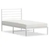 vidaXL Struttura letto con testiera in metallo bianco Anteprima dell’immagine prodotto 1