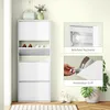 HOMCOM Skříňka na boty se 4 dvířky, úzká, pro 8 párů, Náhled obrázku produktu 8