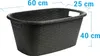 2er Set Wäschekorb schwarz robust mit Griffen Produktbild-Vorschau 2