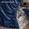 Bettwäsche-Set Samt Flauschig 200x200 cm Marine Blau mit 2 Produktbild-Vorschau 3