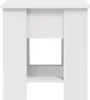 A white couch table is shown from the front. Voir les images du produit