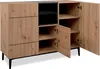 Kommode Ted 120cm 3 Türen - Eiche/schwarz Produktbild-Vorschau 5