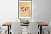 MuchoWow® Gerahmtes Poster Weltkarte - Herz - Braun 60x80 Produktbild-Vorschau 3