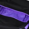 Close-up view of the inside of a black bag with a purple zippered pocket. Produktbild-Vorschau
