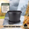 BigDean 62cm Blumentopf mit Untersetzer rund Anthrazit - Produktbild-Vorschau 7