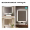 EMKE LED Badspiegel 90x70cm. Wandspiegel met koudwit licht. Productafbeelding-voorbeeld 5