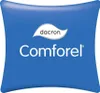 A blue pillow-shaped graphic with brand logos and text. Produktbild-Vorschau