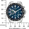 A close-up of a Citizen Eco-Drive Titanium Chronograph men's watch with a ruler for scale. Produktbild-Vorschau