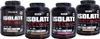 Four tubs of Weider Isolate Whey 100 CFM protein powder are displayed side-by-side against a white background. Produktbild-Vorschau