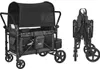 A VEVOR 4-person wagon is shown in its unfolded state on the left and folded state on the right, both against a white background. Voir les images du produit