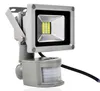 A product shot of an outdoor LED floodlight with a motion sensor. Produktbild-Vorschau