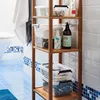 A bathroom shelf with storage boxes and toiletries. Produktbild-Vorschau