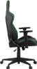 A side view of a black gaming chair with green trim. Produktbild-Vorschau