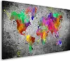 Weltkarte Pop Art Abstract Leinwandbild Wandbild Kunstdruck Produktbild-Vorschau 1
