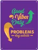 Good Vibes only Metallschild XXL in 28x38 cm in lila Produktbild-Vorschau 1
