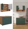 Set mobili bagno Vicco Irma Quercia verde/oro 2 parti, base Anteprima dell’immagine prodotto 2