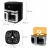 Heißluftfritteuse 5 L 1400 W 8 Programme Touchdisplay Produktbild-Vorschau 5